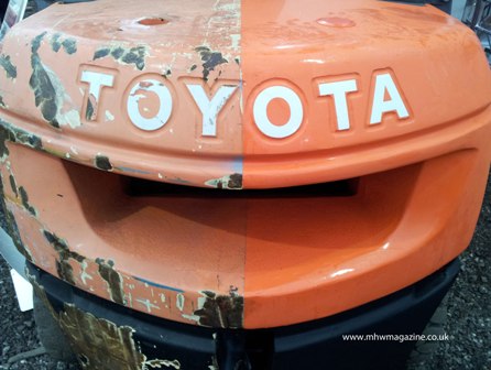 Toyota's half prepared used forklift truck joins the event line up for a 2012 tour of the UK