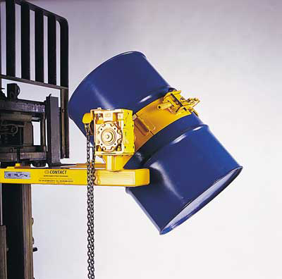 Forklift truck attachment is drumming out manual waste management