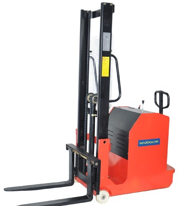 New Warrior semi electric forklift stacker handles all pallet types