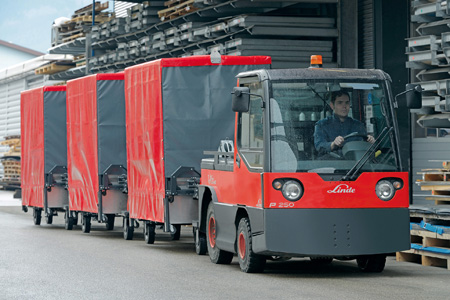 Linde Material Handling presents new logistic train systems based on the trailer train
