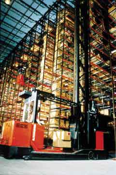 Raymond 4000 Pounds High Level Man-down Three-way Stacker Transtacker