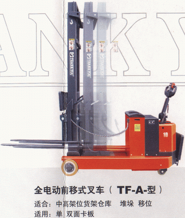 THANKYOU Stand-on Full Electric Stacker TF—A Type_ForkliftNet.com