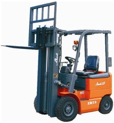 Baoli Four Wheel Electric Counter Balanced Truck Three-stage Free Mast